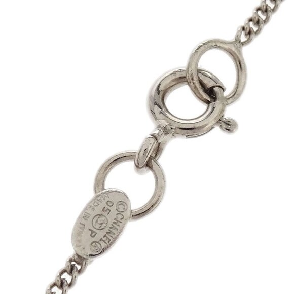 Chanel CC Chain Pendant Necklace Acrylic Silver Red 05P - Picture 4 of 4